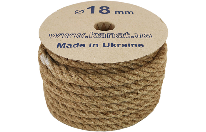 Канат джутовий Ø 18мм, бухта 25 метрів