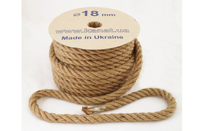 Канат джутовий Ø 18мм, бухта 25 метрів