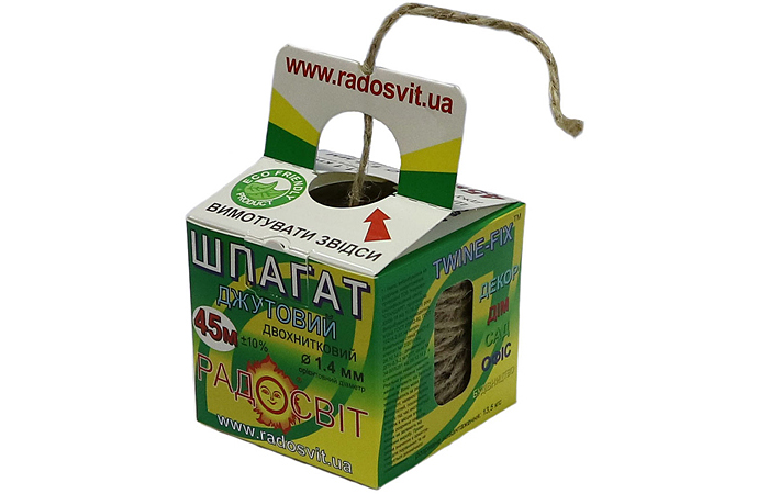 Шпагат джутовий, 45 метрів/бобіна, коробка Twine-Fix